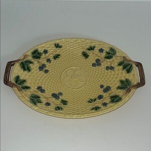 Tiffany & Co Rare Yellow Ceramic Serving Tray with Floral Design